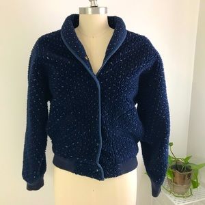 True Vintage Navy Blue L.L.Bean  Bomber Style Coat Jacket